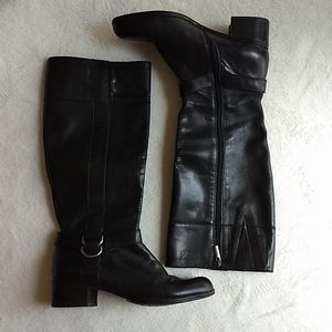 Bandolino black leather riding boots size 9